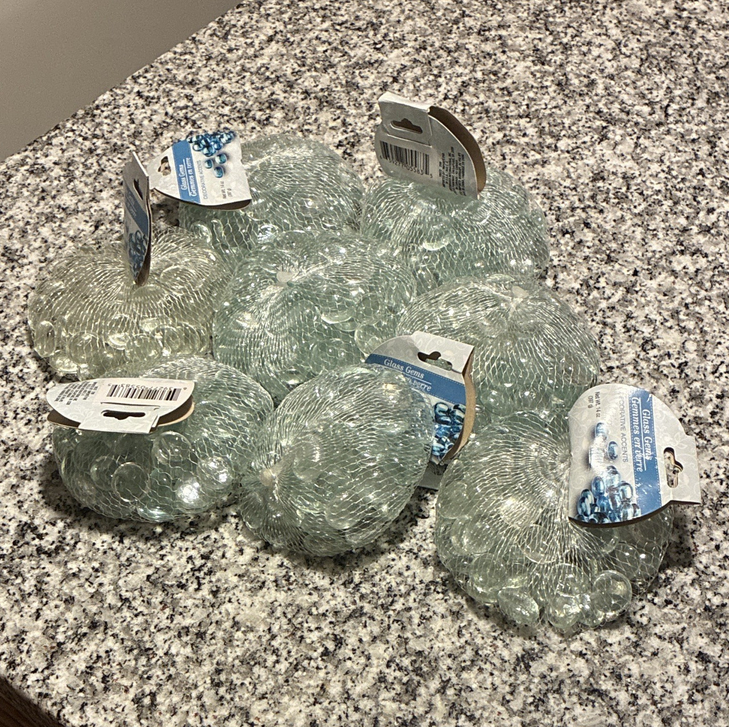Glass Gems Clear Glass Mosaic Gems Decorative Craft Accents, 14 oz. X 8