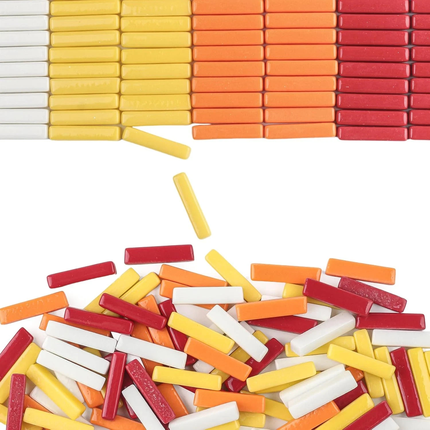 Mosaic Tiles Bulk 200G Mixed Color Glass Pieces Strips DIY Crafts Art Projects