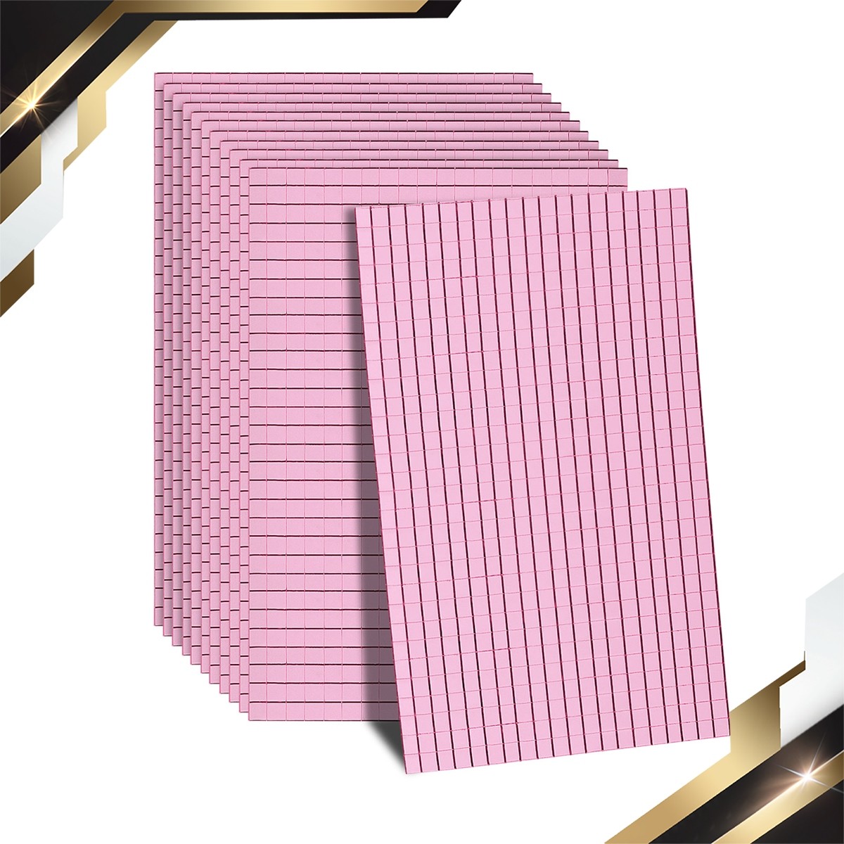 12Sheets 7200PCS Glass Mirrors Disco Ball Tiles Self-Adhesive Pink Mosaic 5x5mm