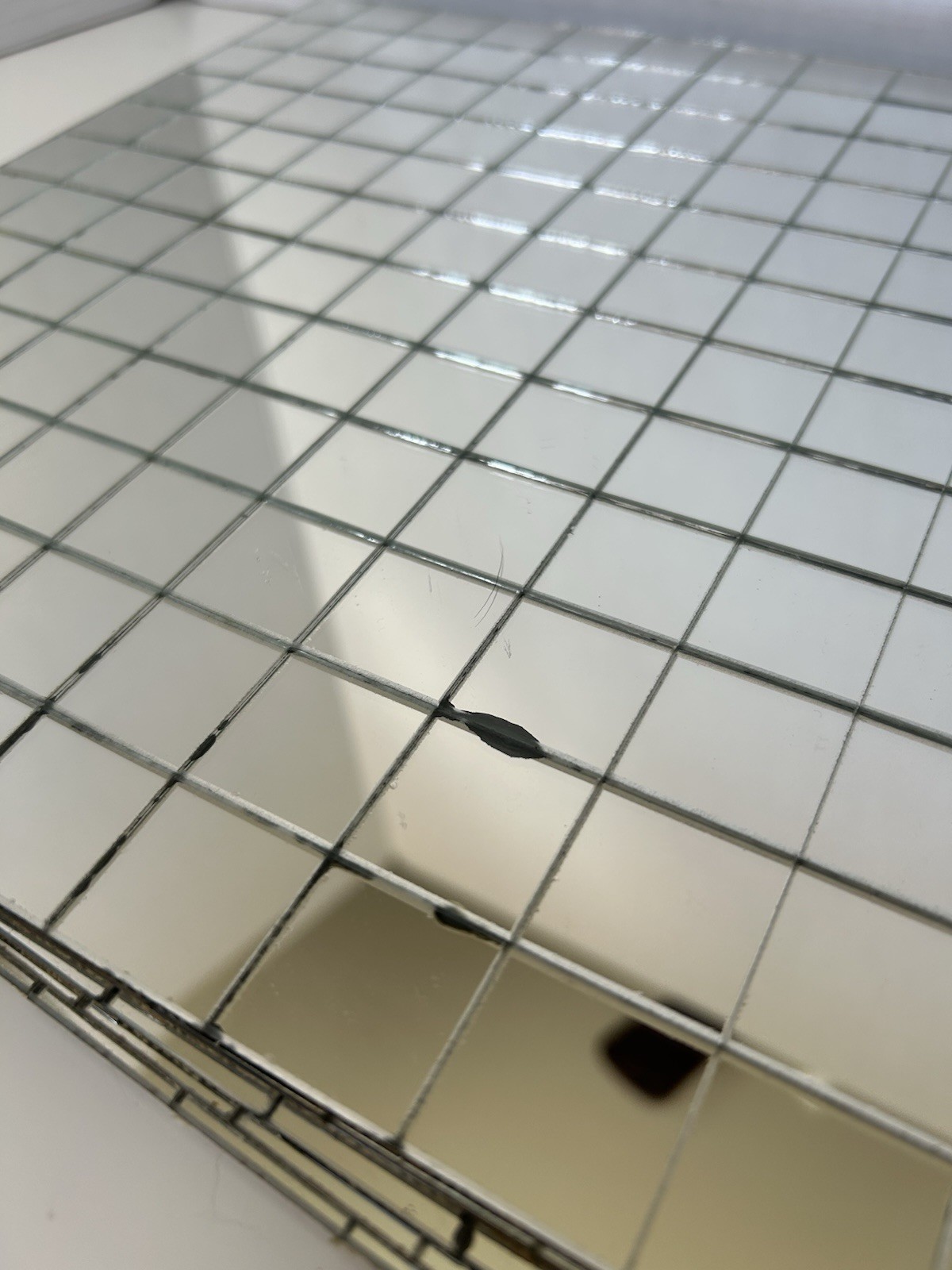Vintage 70s mirrored Mosaic Tiles disco placemats / coasters (6 of each)