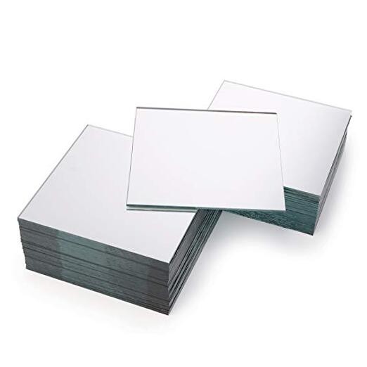 50 Pack Square Glass Mirror Tiles, 4×4 Inch Small Decorative Glass Mirror