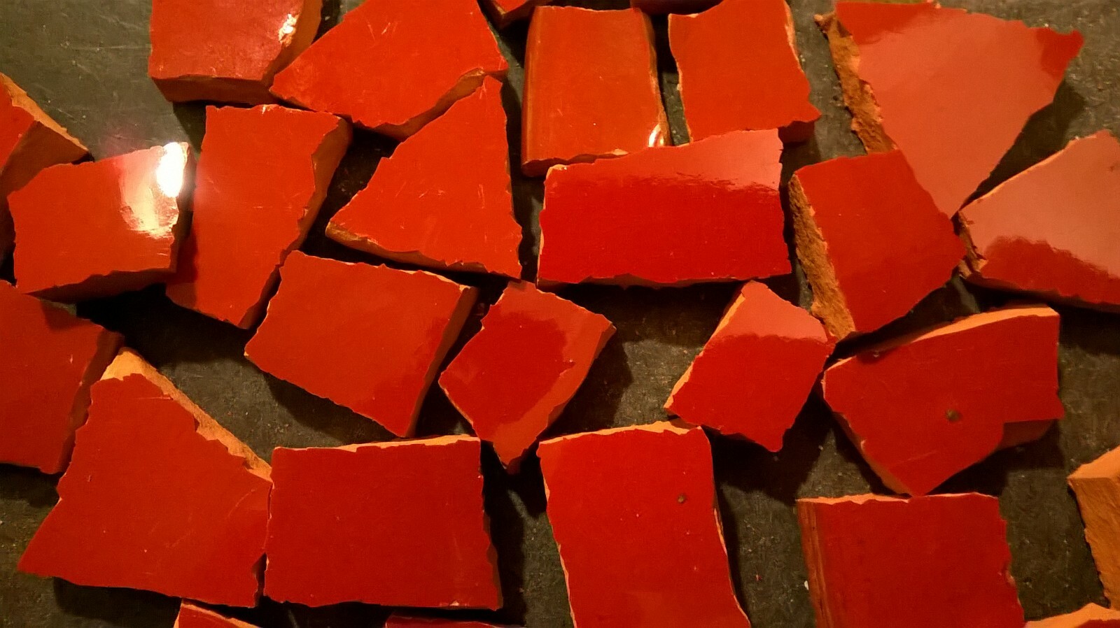 Rust Colored Broken Plate Mosaic Tiles From Italy