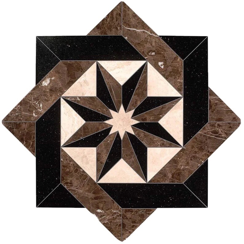 Tile Floor Medallion Marble Mosaic 40”x40”