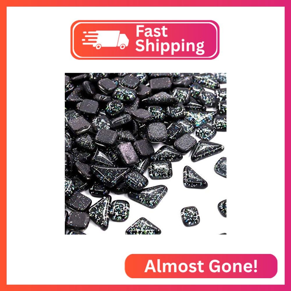 Mosaic Tiles,Glass Tiles, Shine Crystal Mosaic Glass Pieces Bulk Assorted Square