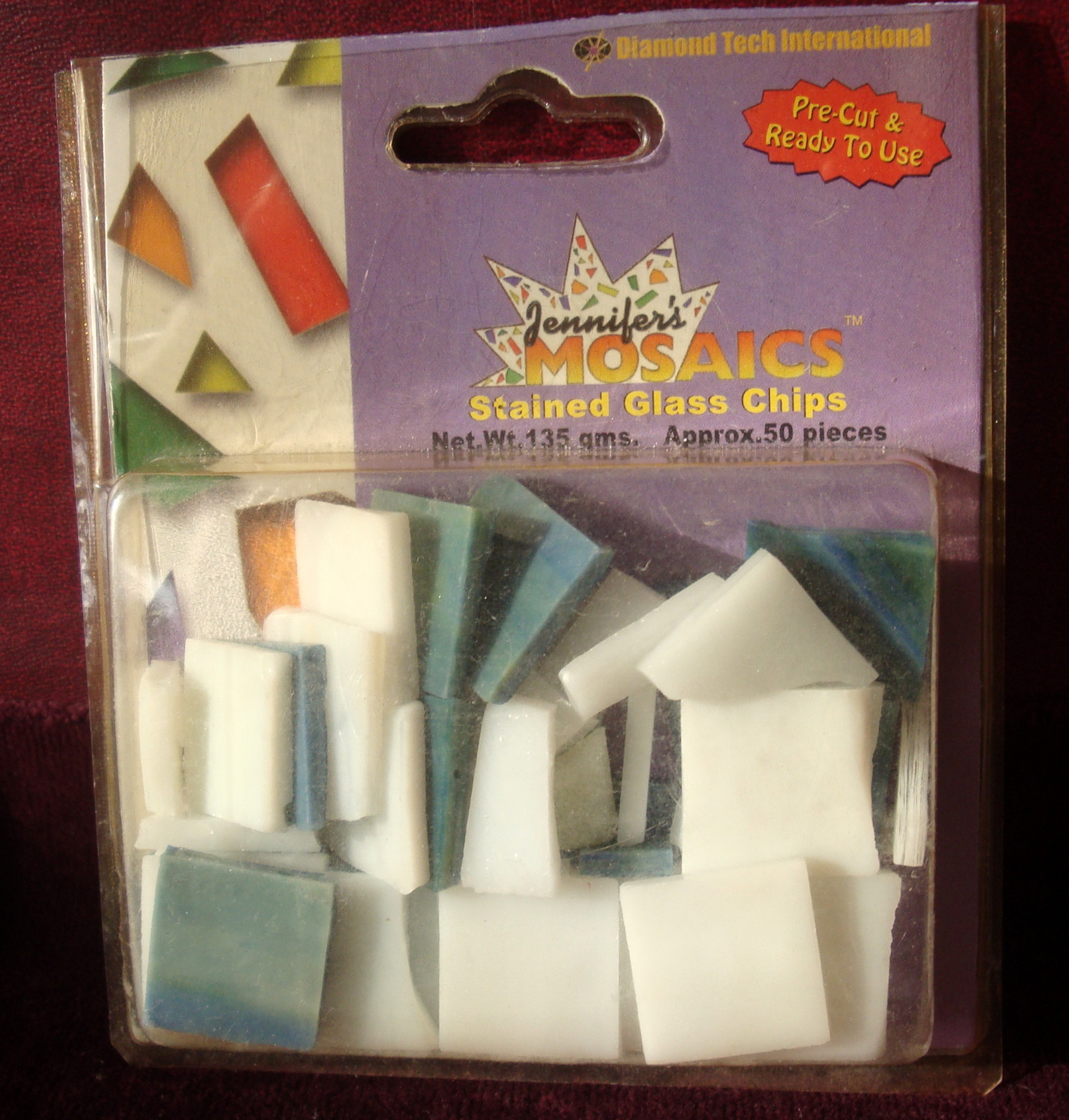 Jennifer’s Mosaics Stained Glass Chips 135g Pkg Pre-Cut – Art Craft Project- NEW