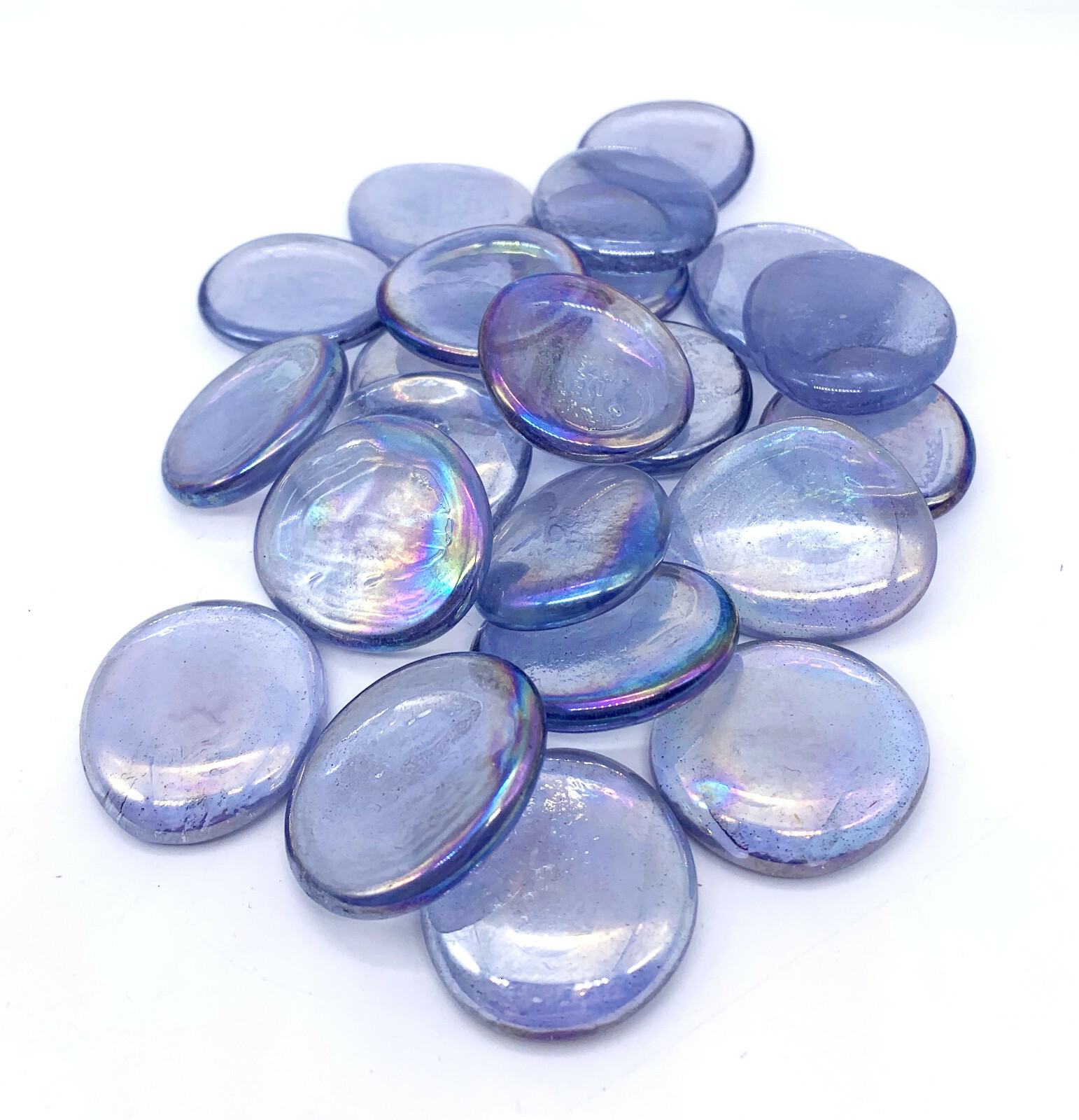 1.18 to 1.5″ DC Lilac Round Large Flat Iridescent Glass Gems Mega Marbles Vacor