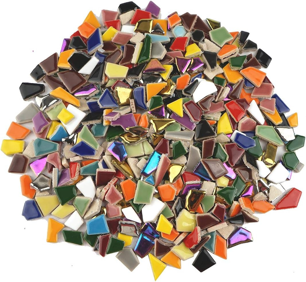Lanyani Vibrant Broken Ceramic Tiles for Crafts Mosaics,Irregular Polished China