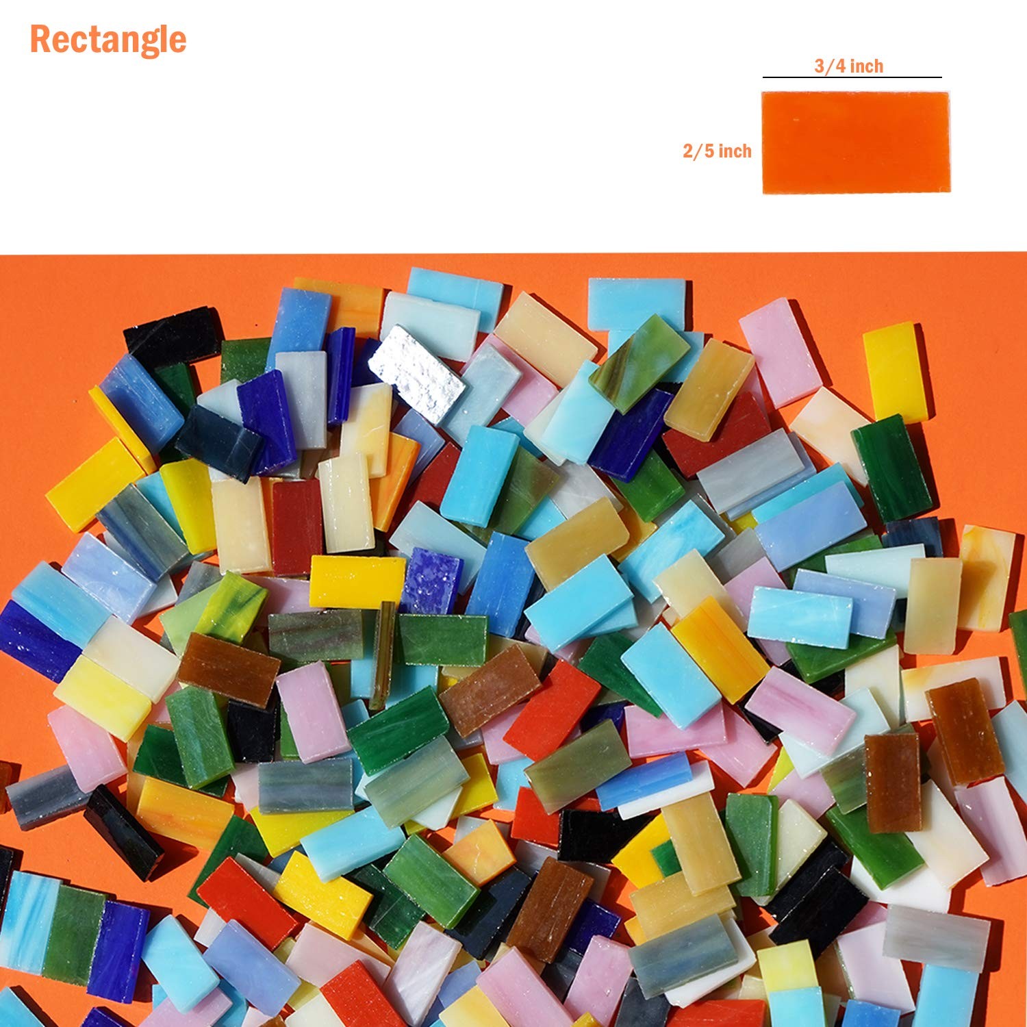 1050 Pieces Mixed Shapes Glass Mosaic Tiles for Crafts, Colorful Stained Glas…