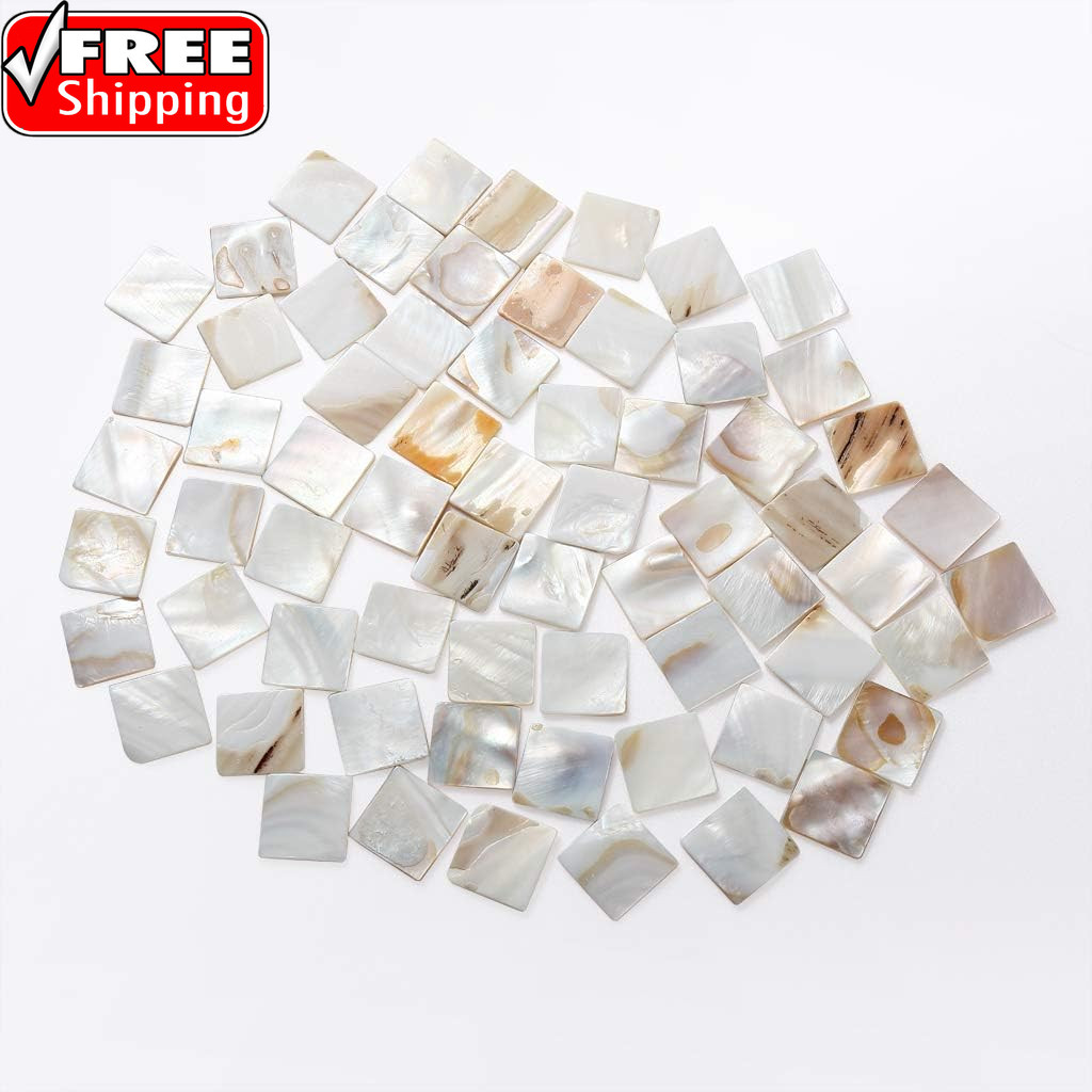 350Pcs Mother of Pearl Mosaic Tiles, Natural Shell Tiles, Square Mosaic Pieces f