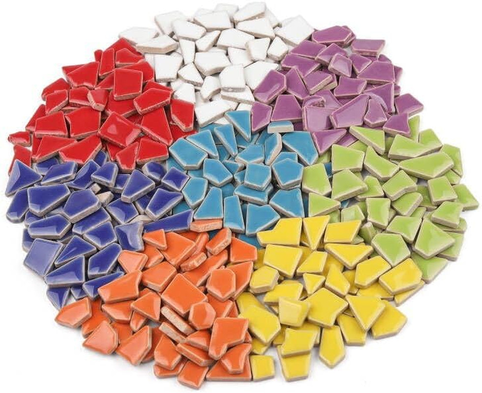 Ceramic Mosaic Tiles Bulk, 1 Pound Broken Mosaic Tiles for Crafts Supplies, Blue