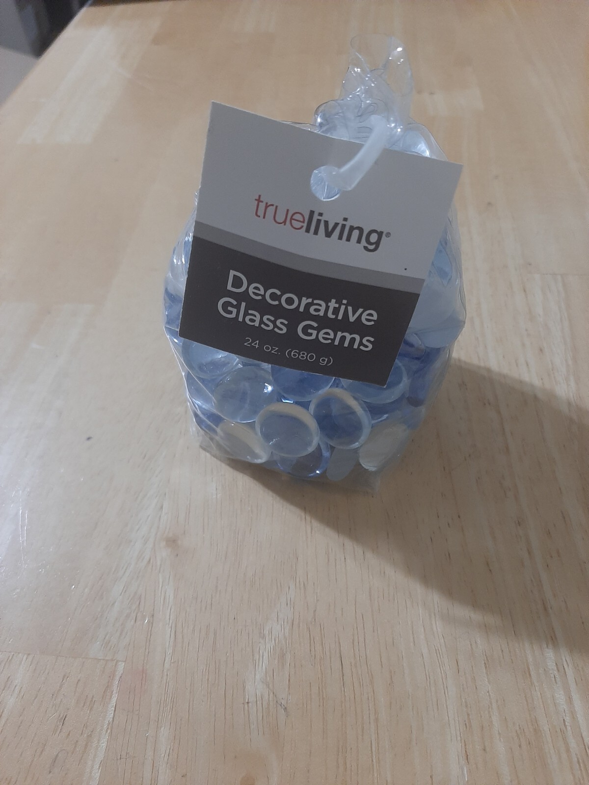 True Living Decorative Glass Gems Clear Blue Opaque New Sealed