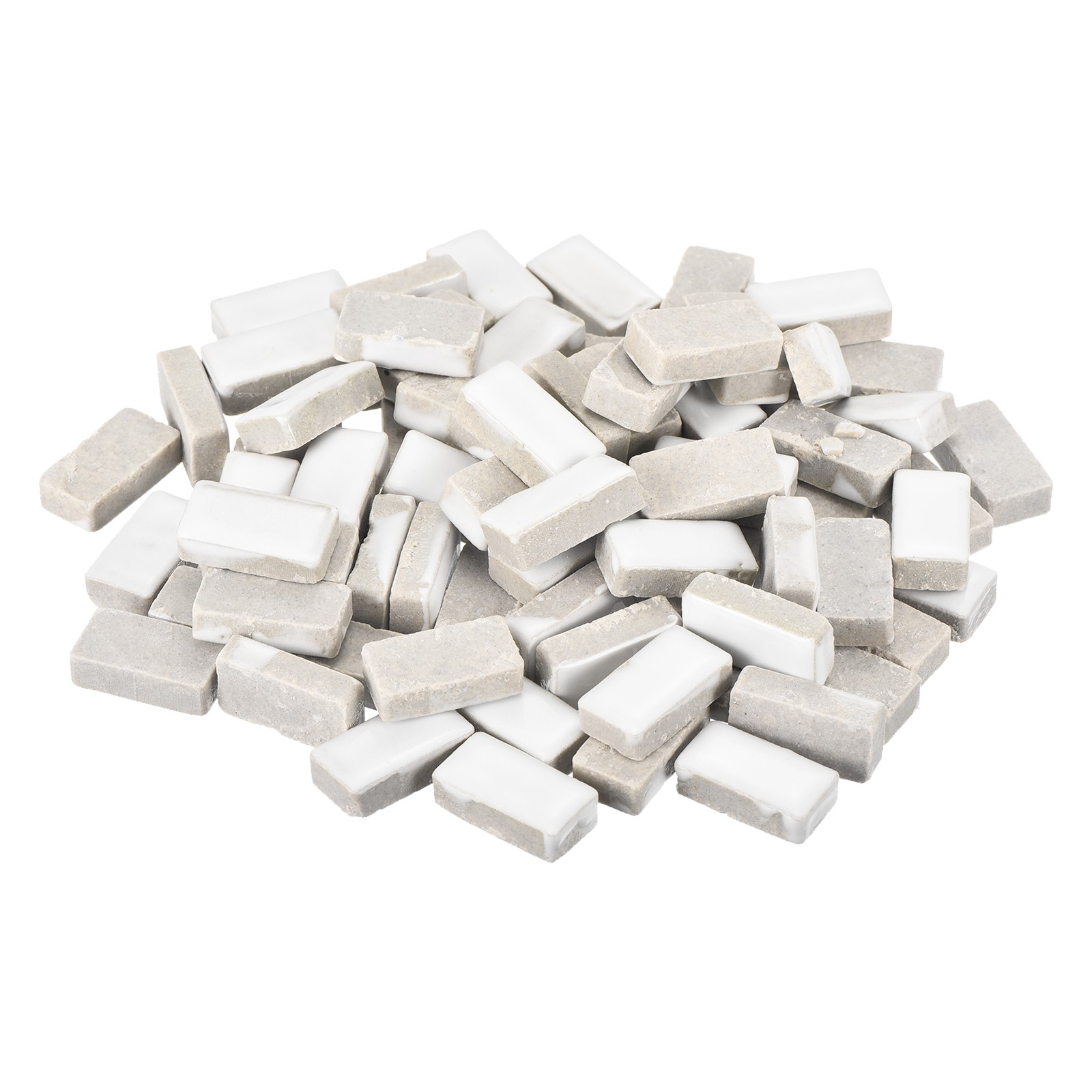 200g Ceramic Mosaic Tiles for Crafts Bulk Rectangle White Ceramic Tiles