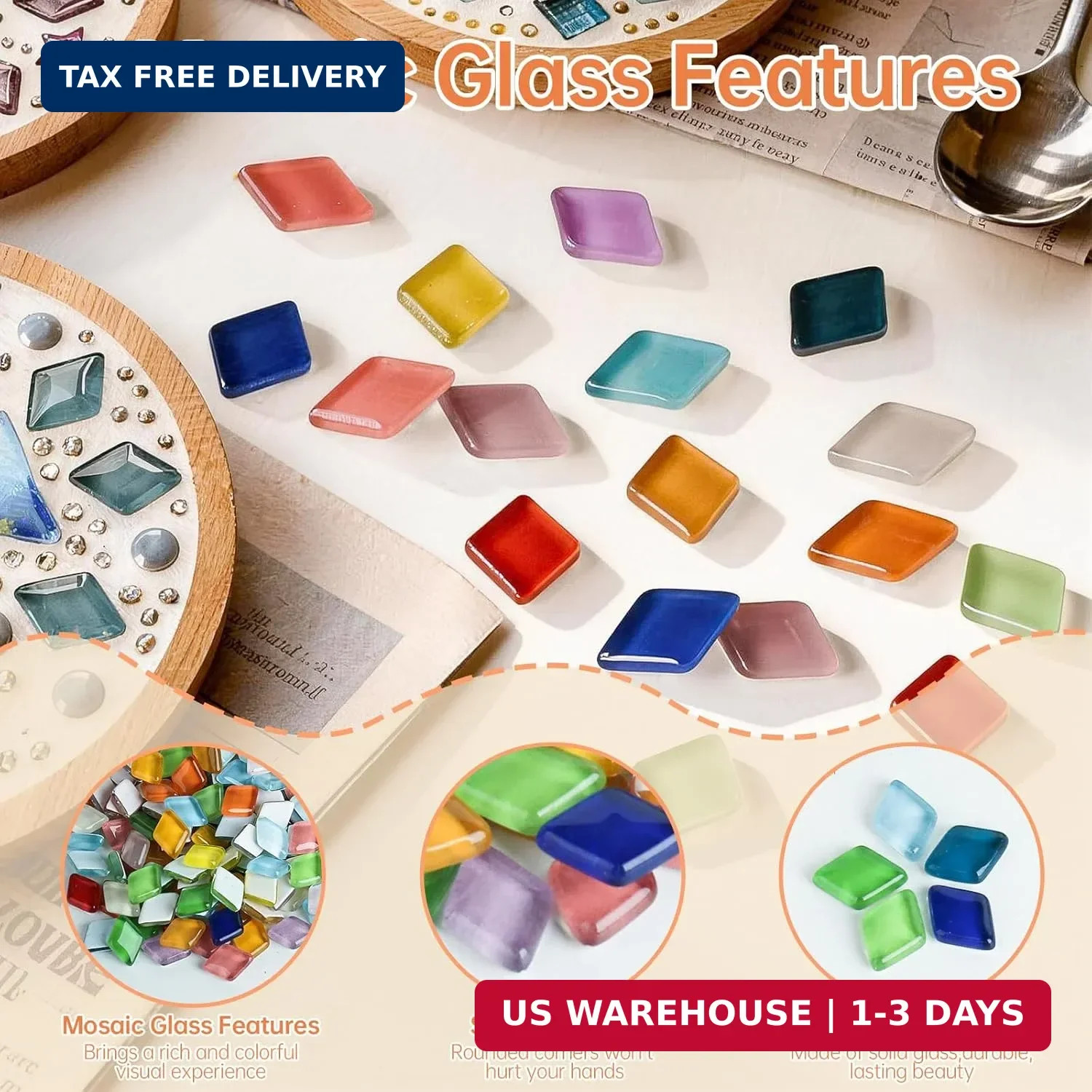 Mosaic Tiles, Mosaic Glass Tiles for Crafts Bulk, 200g Mixed Colors Tiny Crystal