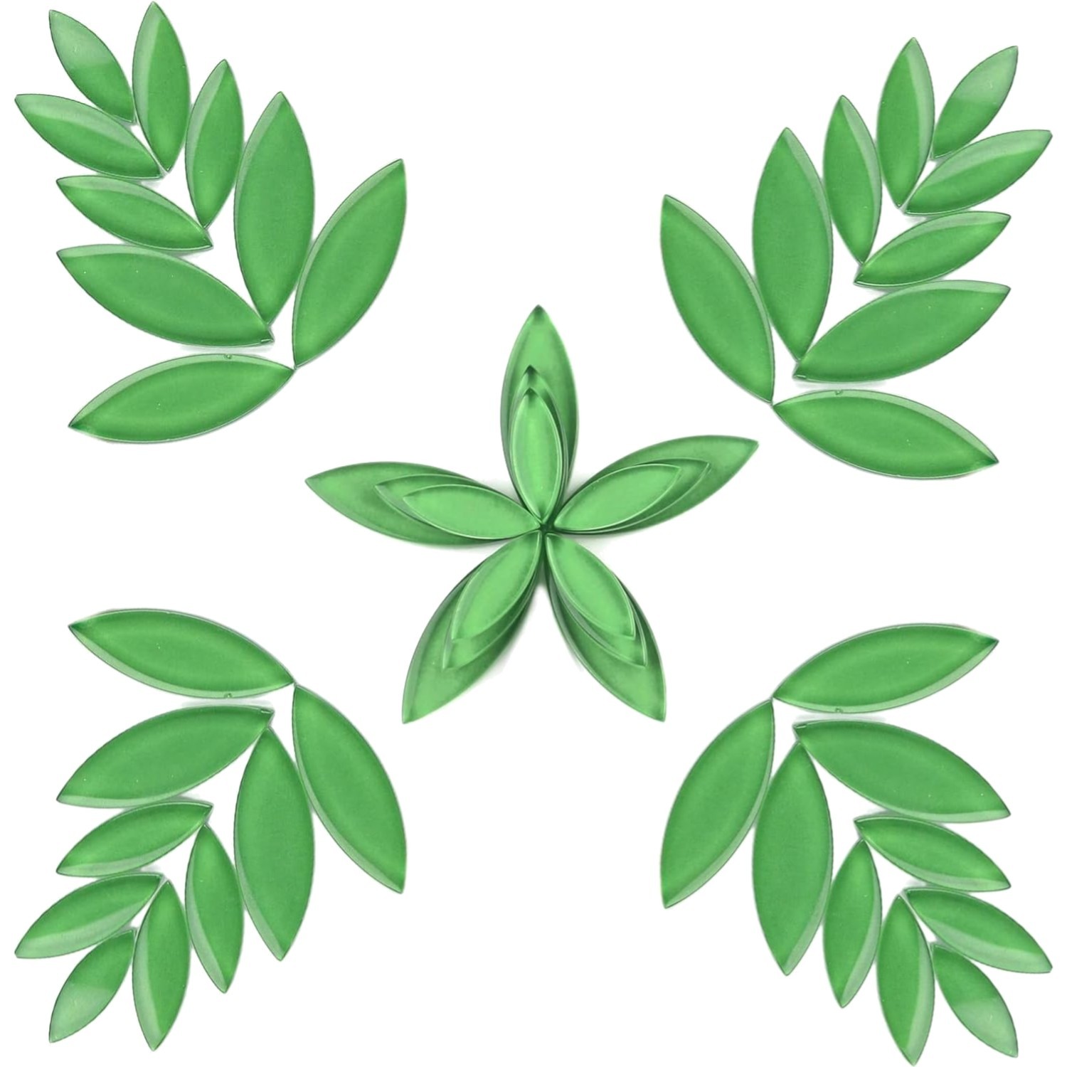 Water-Resistant Green Leaf Mosaic Tiles – Bulk 200g for Unique Art Projects