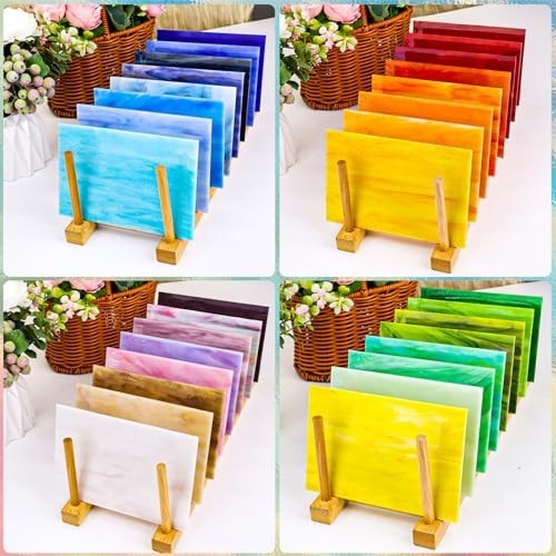 36 Sheets Opaque Stained Glass Variety Pack – 4×6 Inch Mosaic Tiles for Crafts