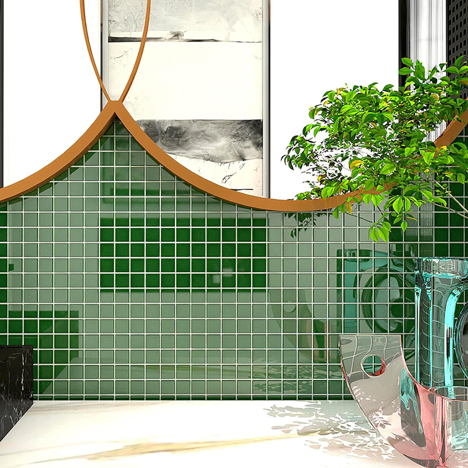200 Pieces / 200 G Square Shapes 0.4X0.4 Inch Square Ceramic Mosaic Mosaic Tiles