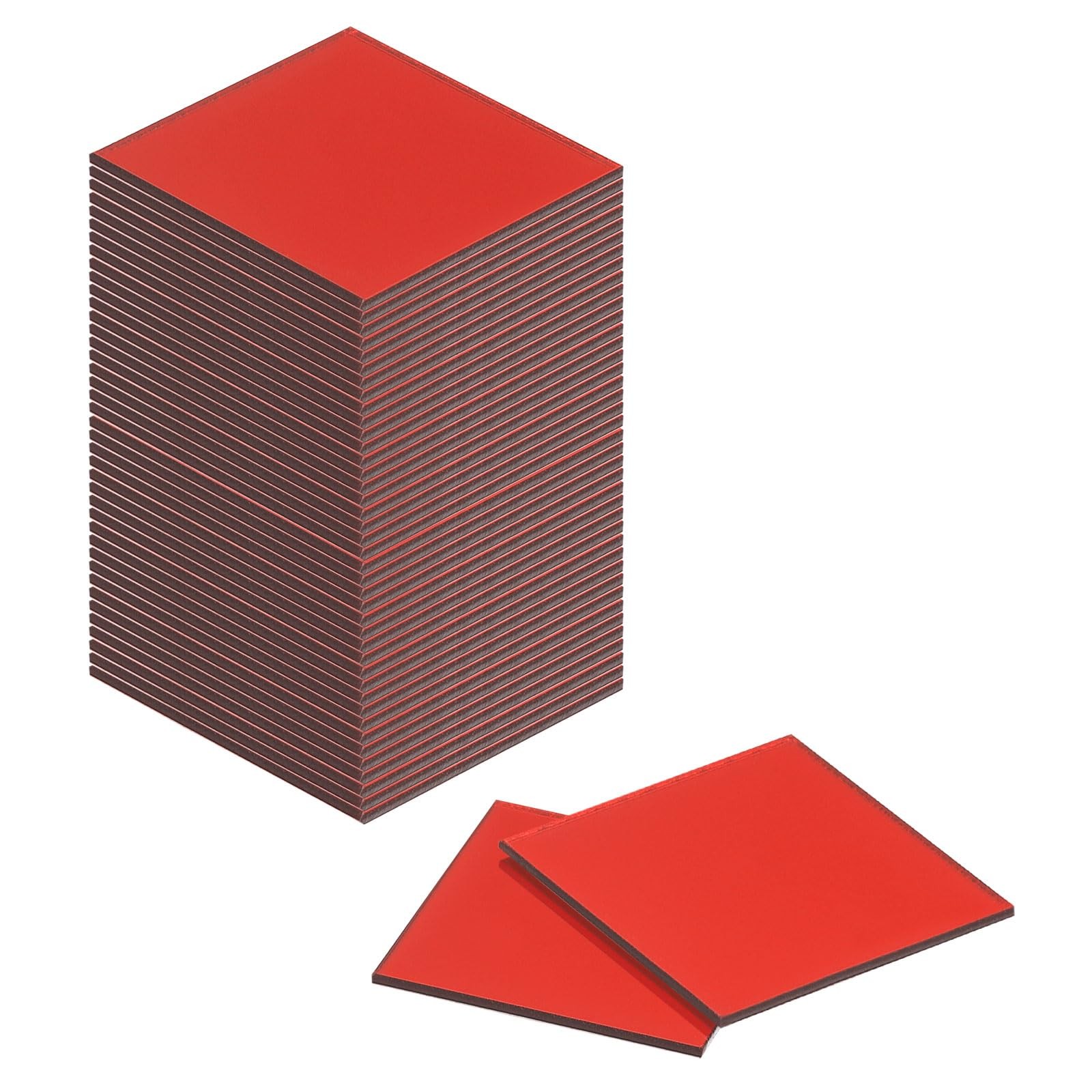 uxcell 144Pcs 0.8 x Inch Mosaic Mirror Tiles, Small Red Self-Adhesive