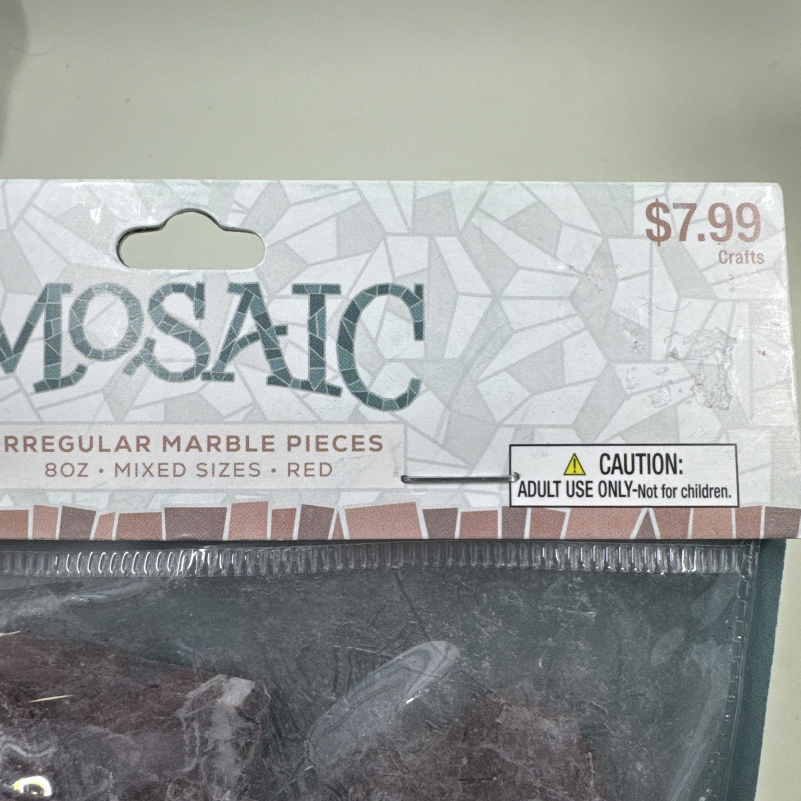 MOSAIC Irregular 8 Oz Marble Pieces Mixed Sizes Red