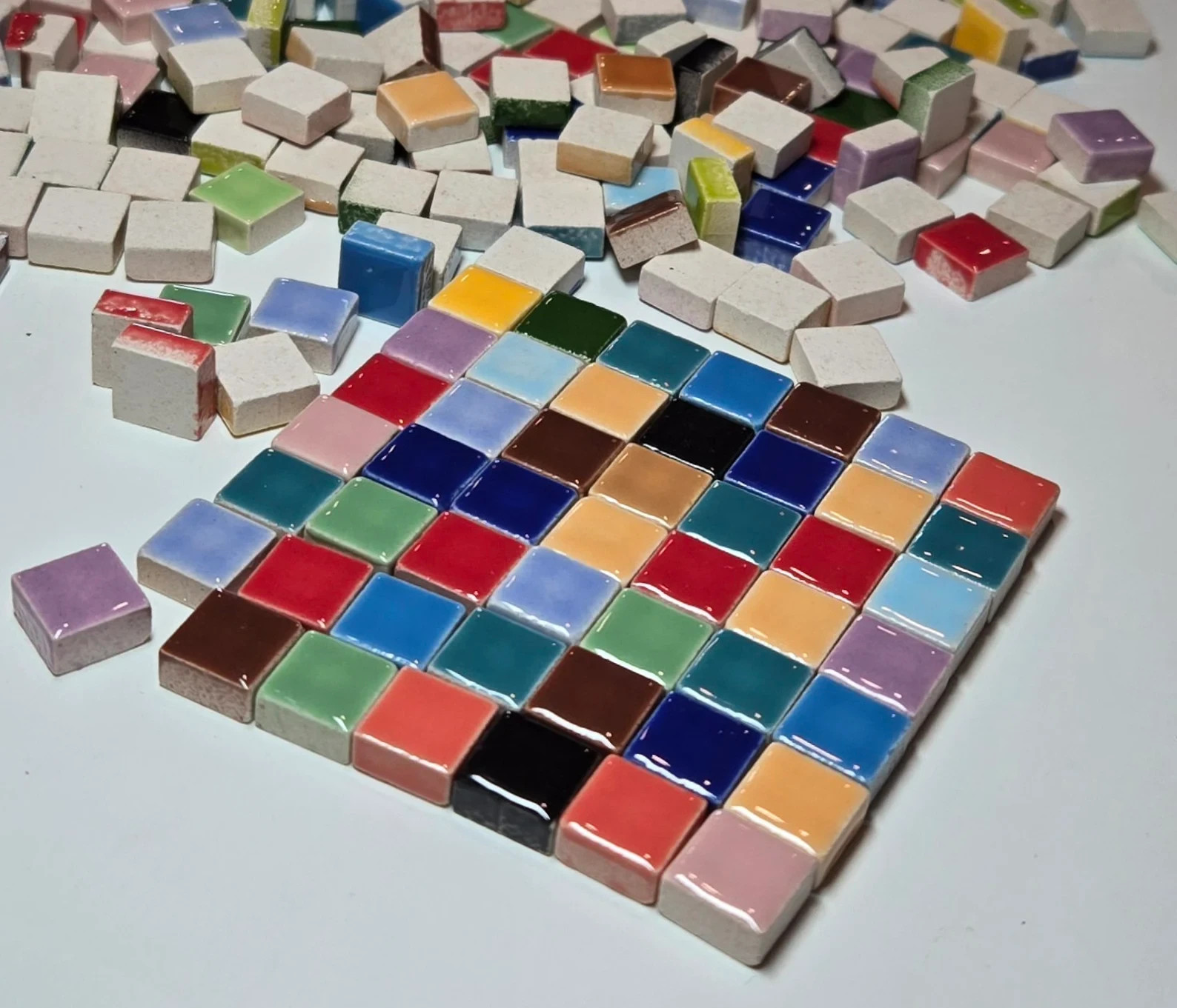 Mosaic Tiles Bulk for Crafts Miniature Square Ceramic Tiles 9.5×9.5mm 300 pc
