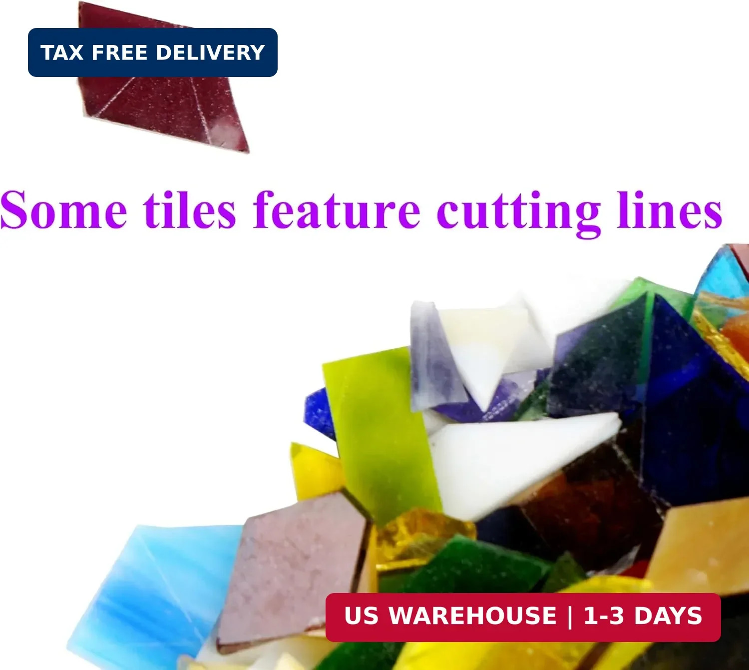 3 LB Mosaic Glass, Irregular Mosaic Tiles for Crafts Bulk – Valued Pack FAST USA