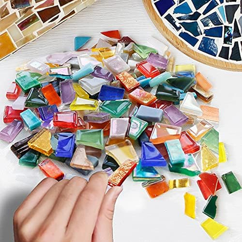 1.1Lb Irregular Crystal Mosaic Tiles,Small Mosaic Tile DIY Hobbies Children Hand