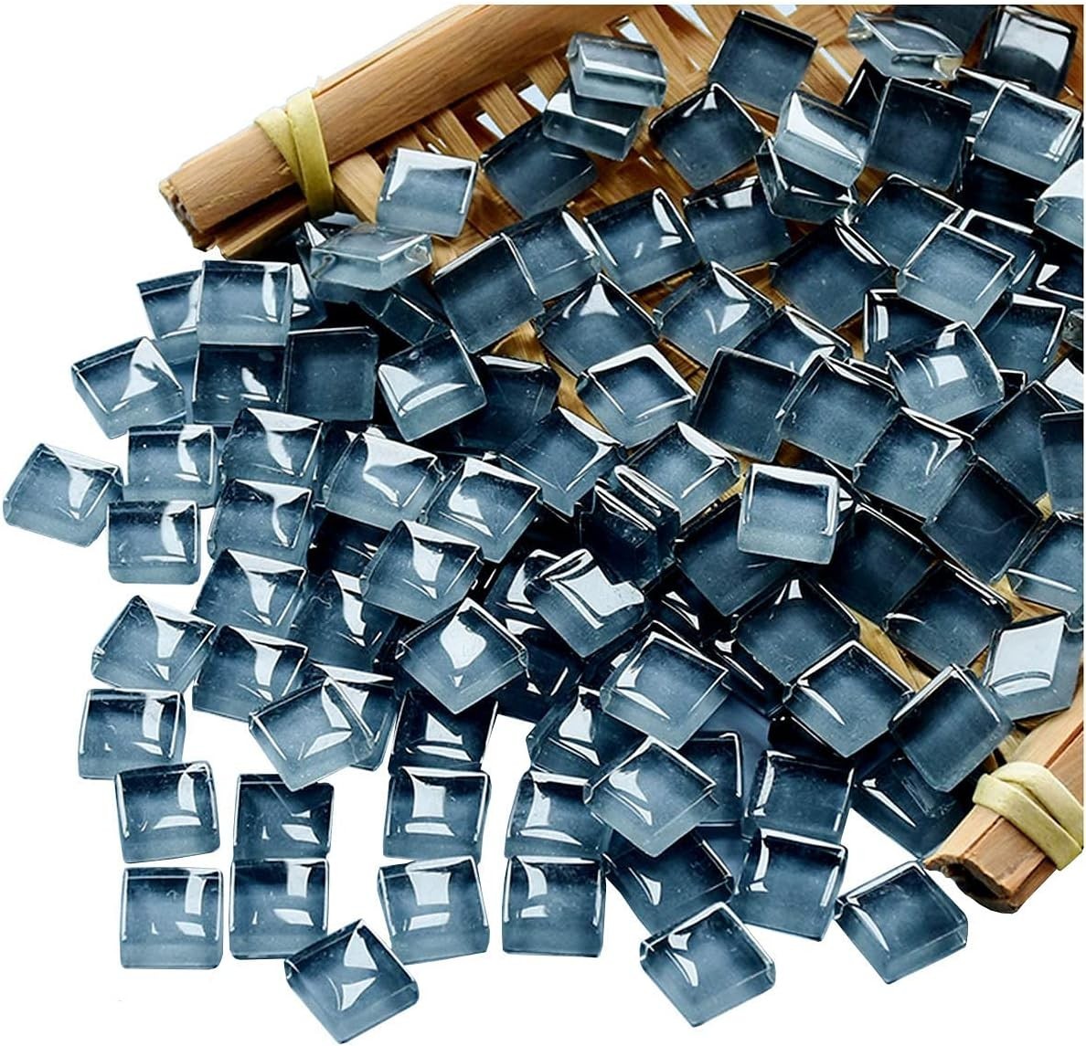 100 Pieces Bulk Mosaic Tiles Assorted Color Opaque Mosaic Glass Crafts Supplies