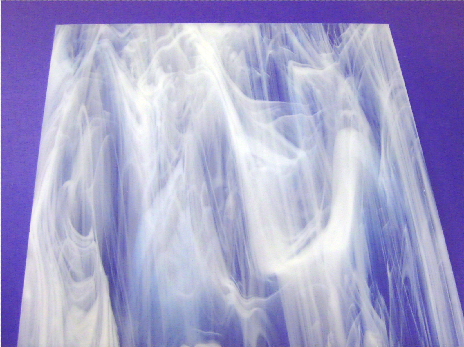 110 Mosaic Tiles 1/2″ BABYS BREATH WHITE Wispy Transparent Stained Glass