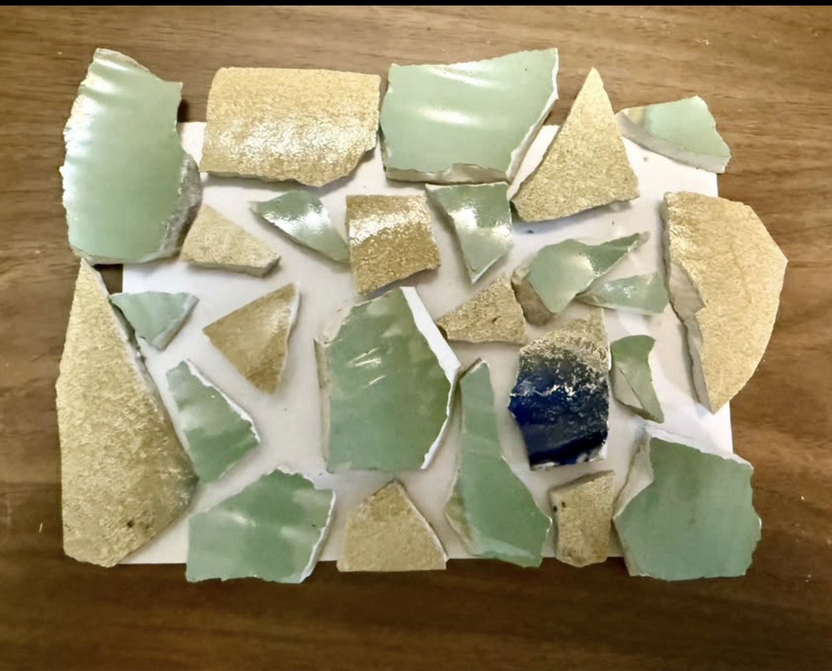 Studio Handmade Pottery Ceramic Shards Art Crafts Mosaics Jewelry 1.4 lbs Lot 5