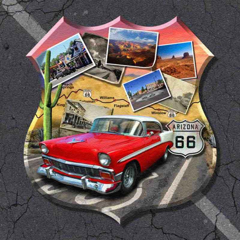 Route 66 Arizona Art Accent & Decor Tile Jim Todd Glass Wall Floor POV-JTA005AT