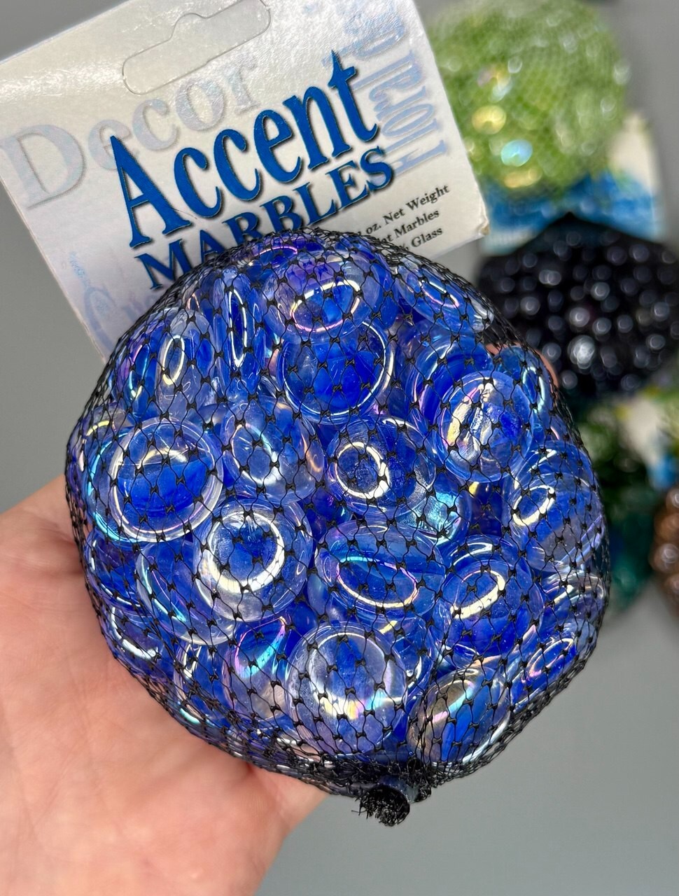 ⭕️ 11LB – 14 BAGS GLASS ACCENT MARBLES 12 OZ EACH MIXED COLORS FOR CRAFTS DECOR