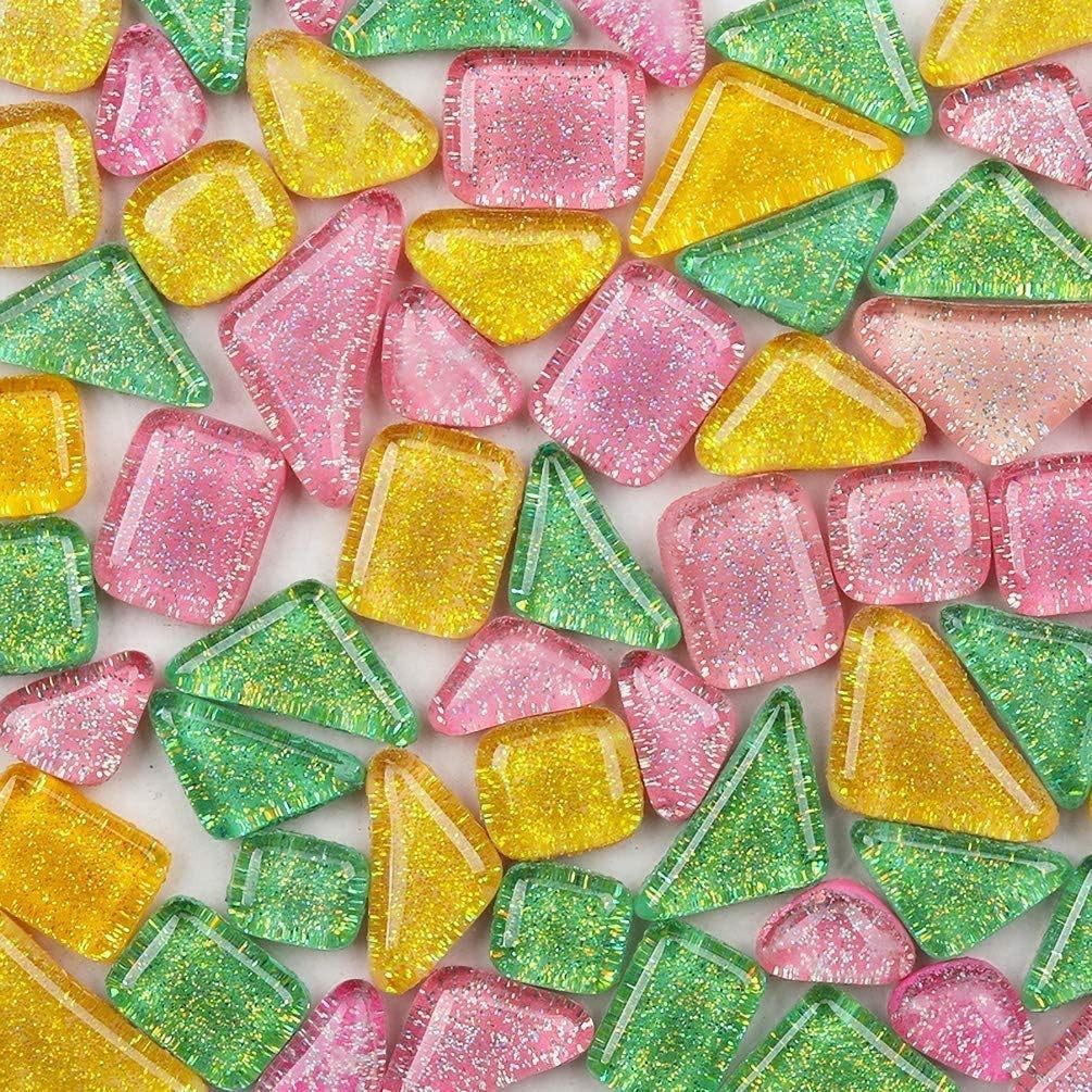 Vibrant 200g Stained Glass Mosaic Tiles – Perfect for Art Deco Craft Projects