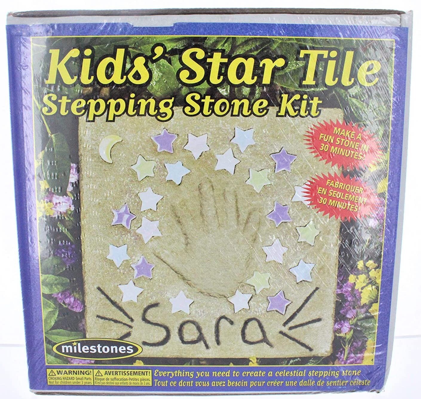 NEW Kids’ Star Tile Stepping Stone 30-Min Mix Pour Decorate Keepsake Kit