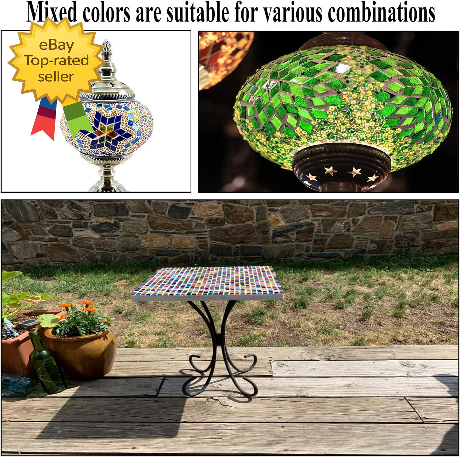 1100 Pcs Glass Mosaic Tiles Bulk Stained Mosaic Pieces Crafts DIY HomeDecoration