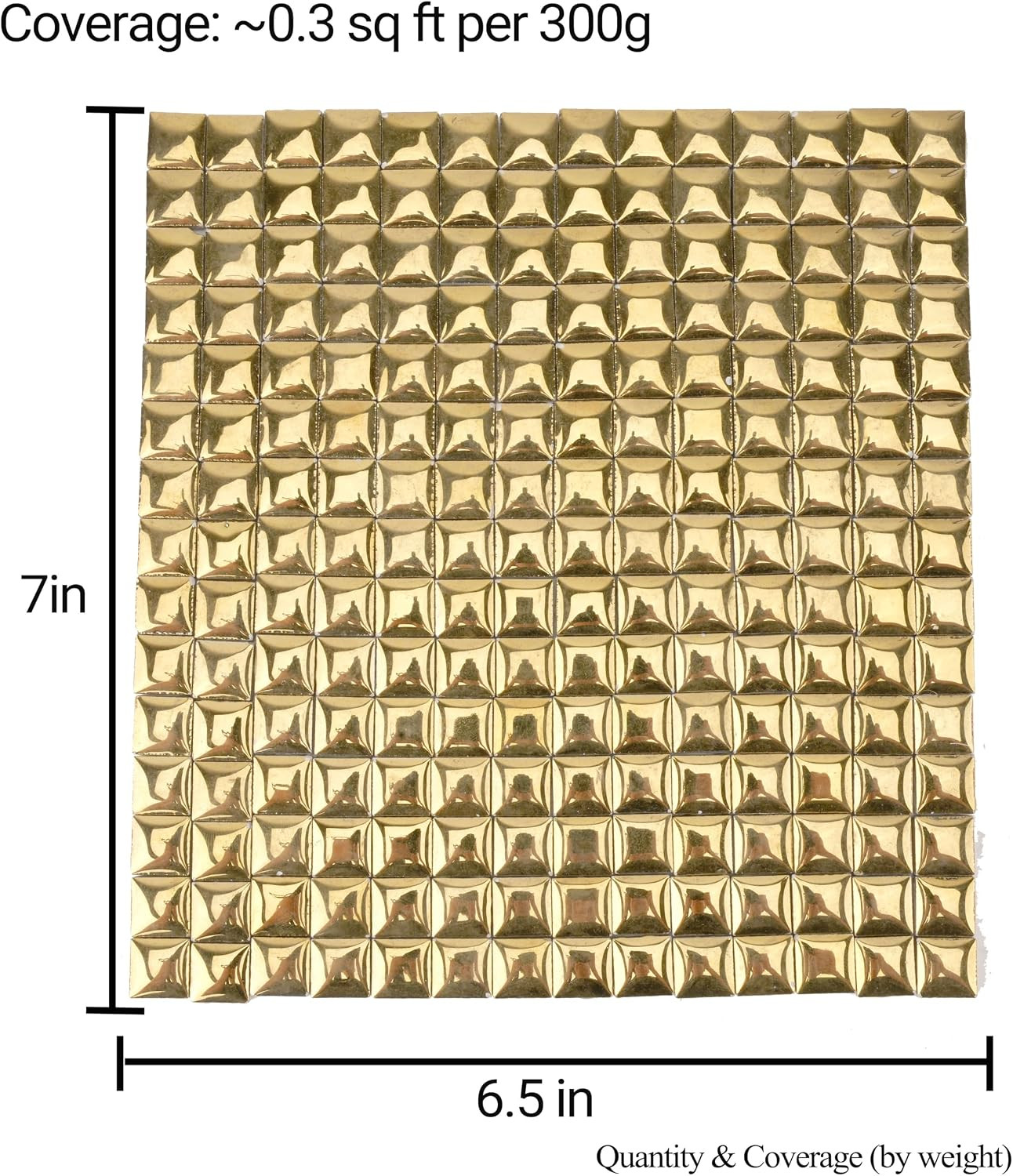 Gold Ceramic Mosaic Tiles for Crafts Bulk, 12mm Square Small Ceramic Tiles for M