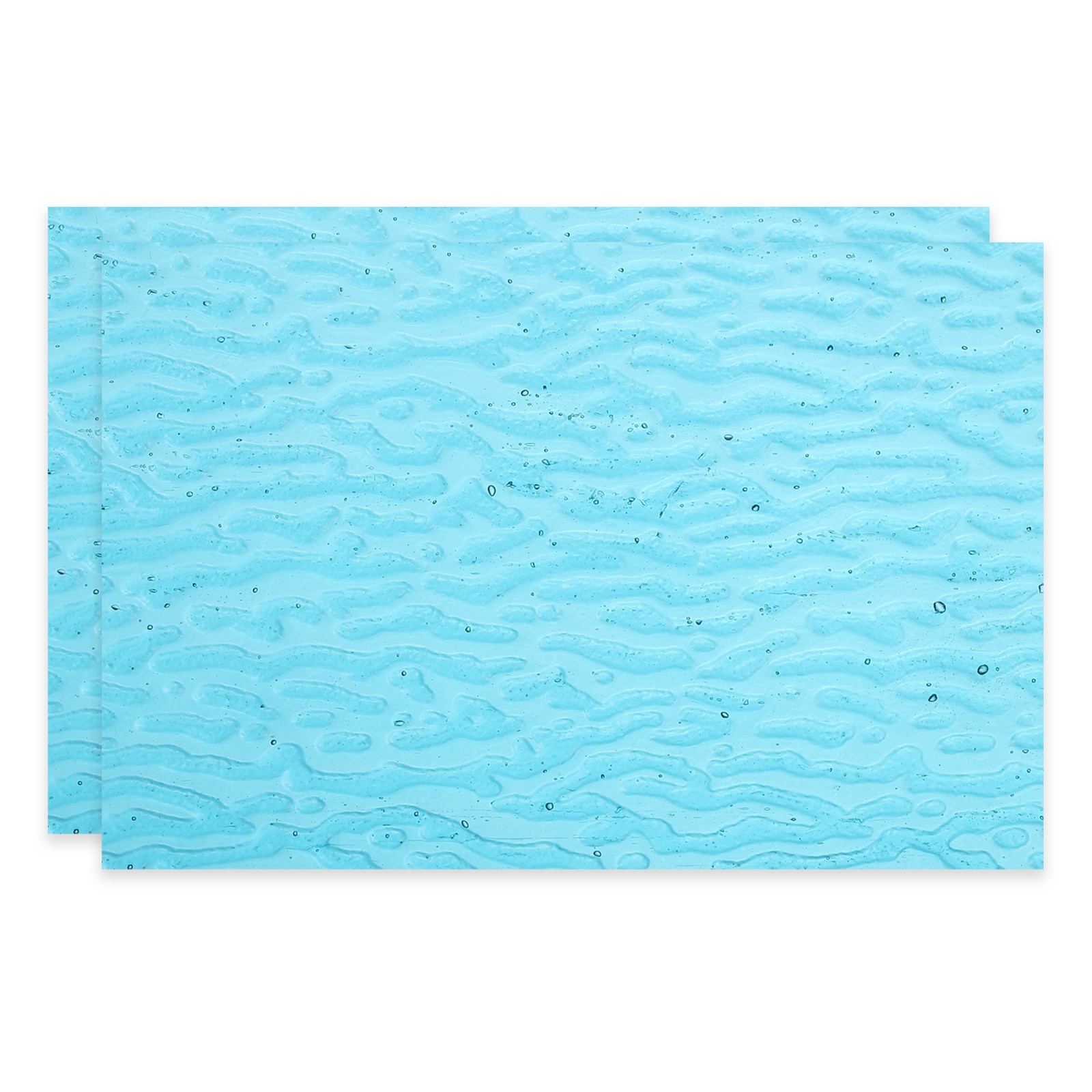 4 x 6 Inch Stained Glass Sheets, 2 Sheets Art Glass, Ocean Blue Waves