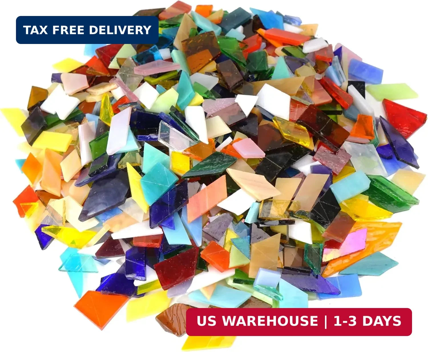3 LB Mosaic Glass, Irregular Mosaic Tiles for Crafts Bulk – Valued Pack FAST USA