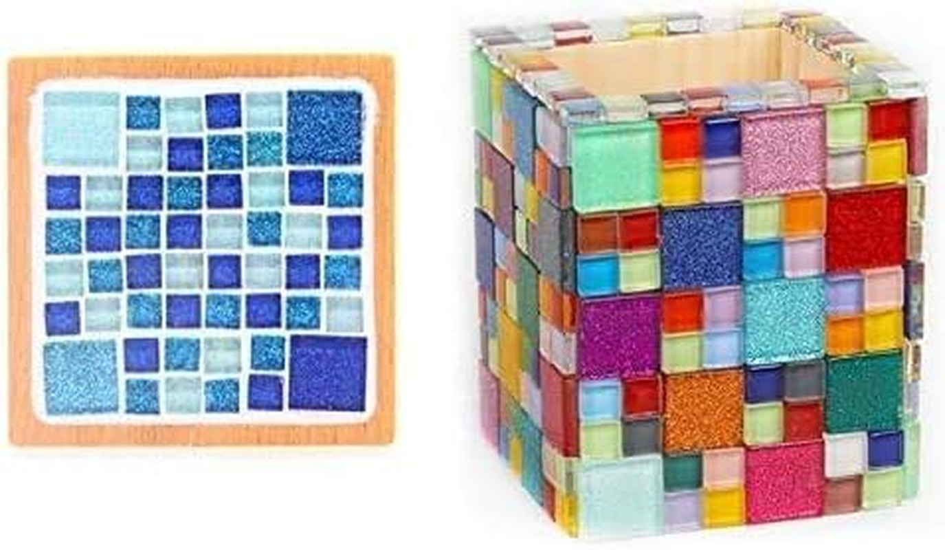 Mosaic Tiles,Glass Tiles, Shine Crystal Mosaic Glass Pieces Bulk Assorted Square
