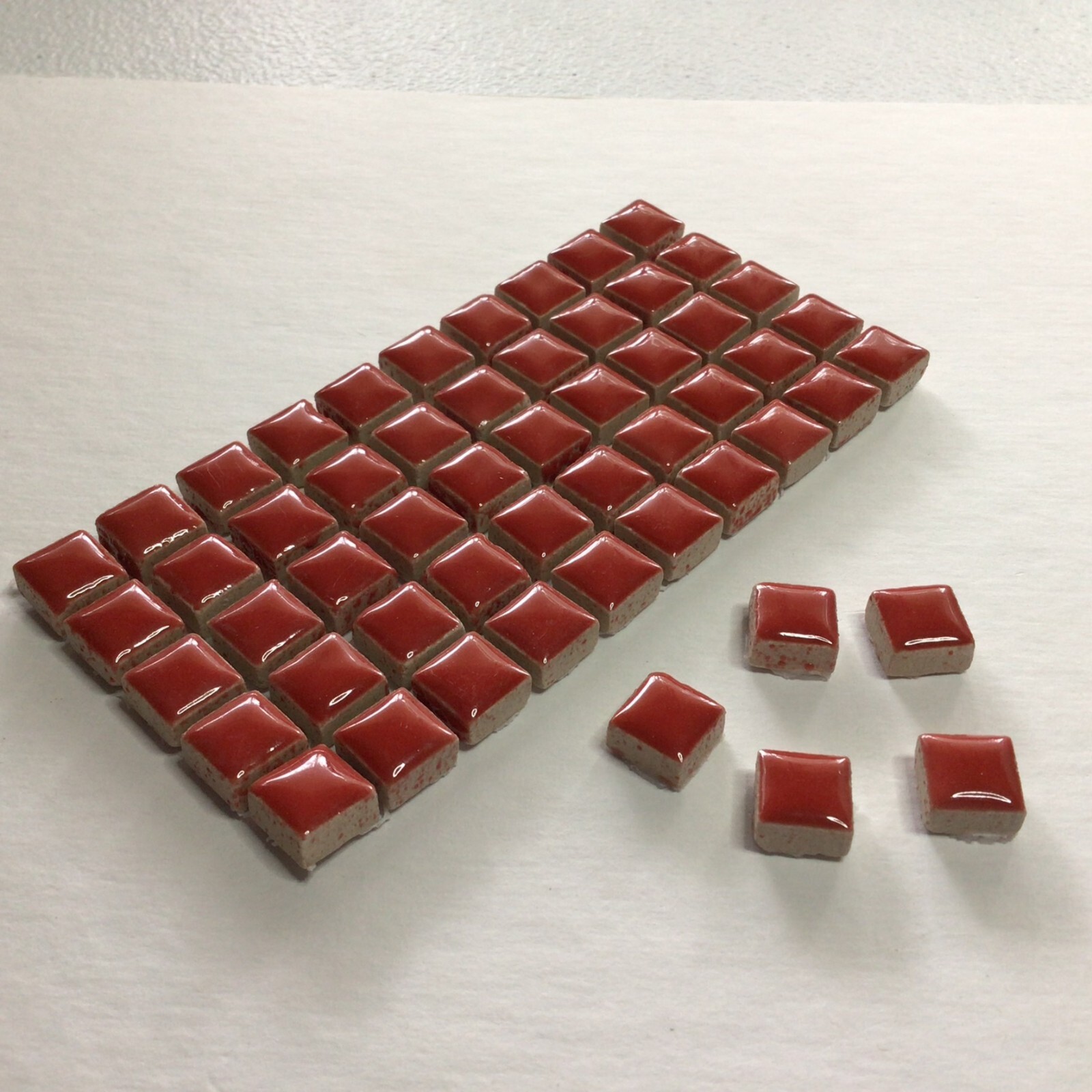 Poppy Red Ceramic Mosaic Tiles – 3/8 inch – 50 Tiles – 10 mm – Art and Craft