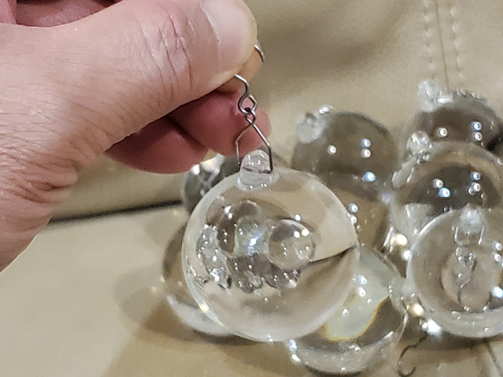 Lot 9X~41mm Glass Clear Crystal Chandelier Rain Droplets Hanging Ornament w/hook