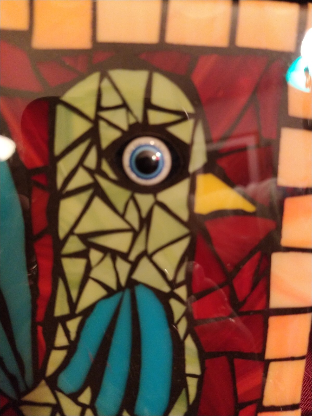 Chicken Mosaic Stained Glass Decorative Tile 7 X 5 1/2″