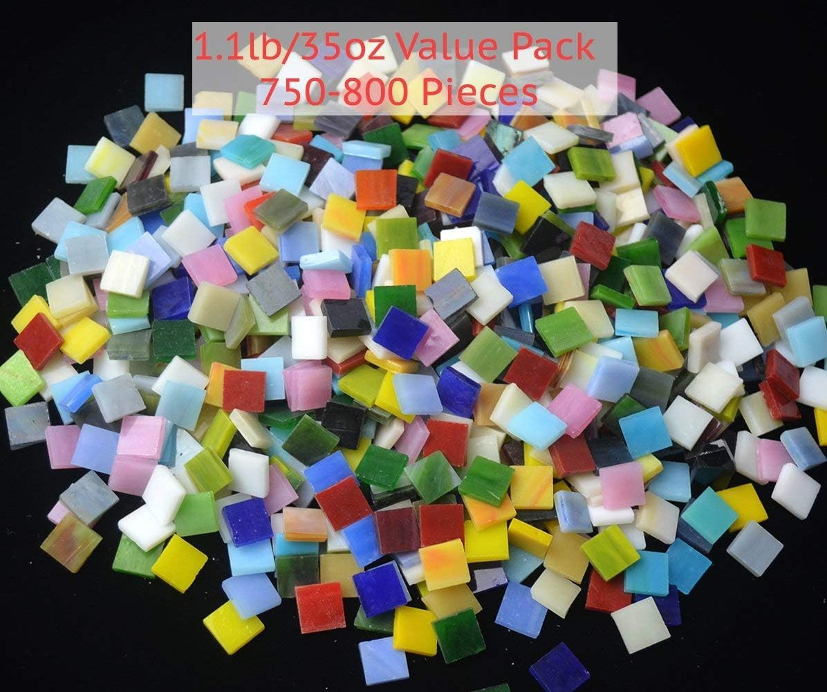 800 Pieces Mosaic Tiles Stained Glass – Assorted Colors for Art Craft and Home D