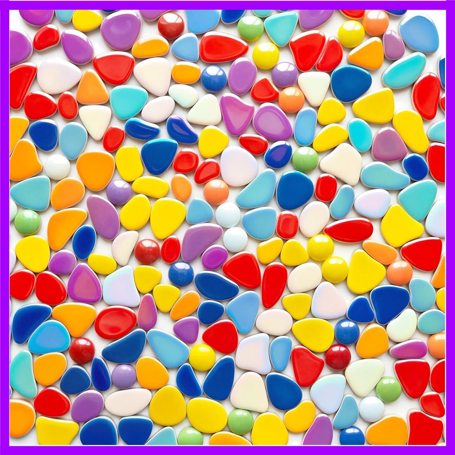1.1 LB Ceramic Mosaic Tiles for Crafts Bulk, Mosaic Making Supplies, Iridesce…