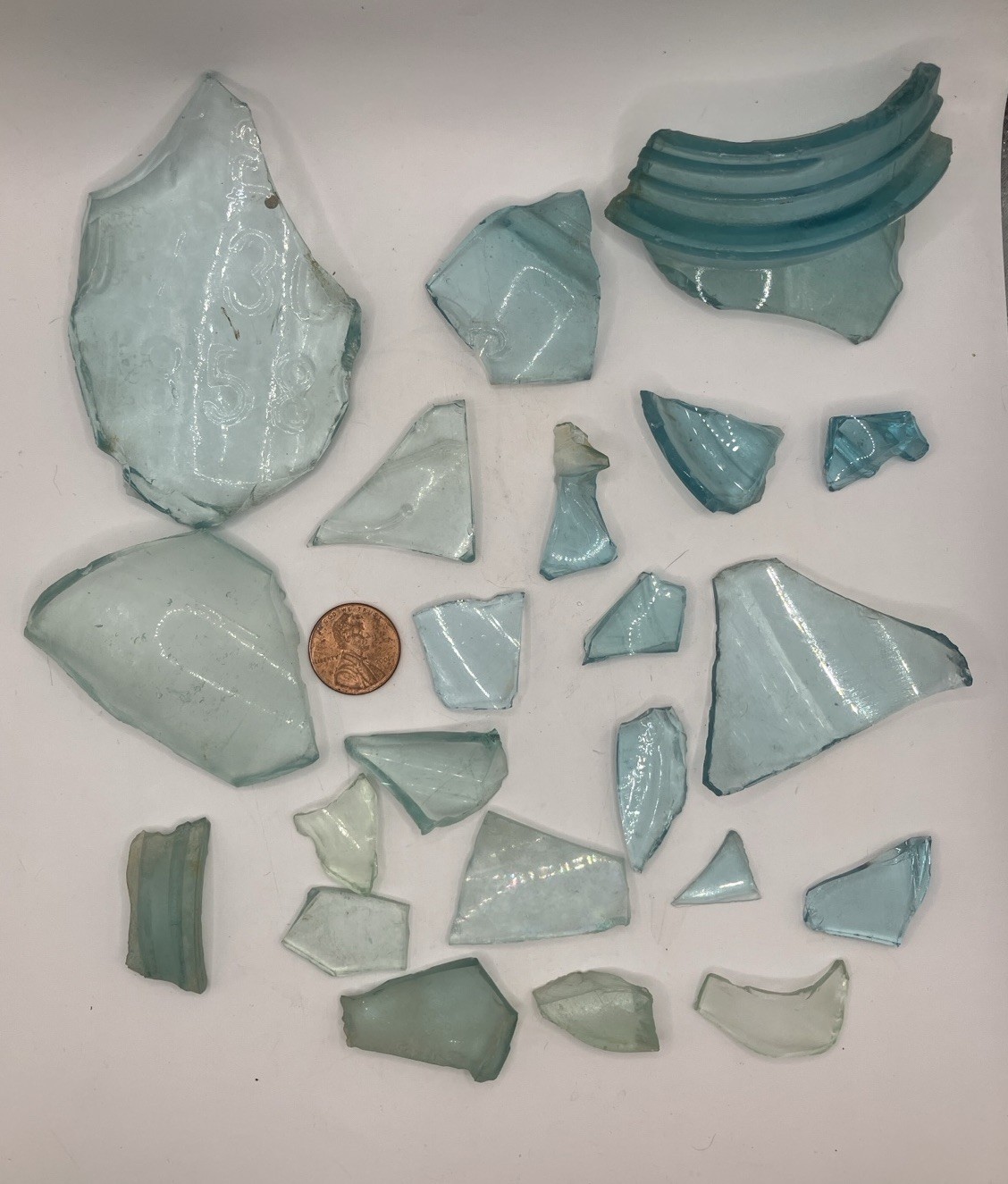 VTG Aqua Kerr Mason Jar Glass Shards Lot Patina Art Mosaic Craft 20+ Nevada Find