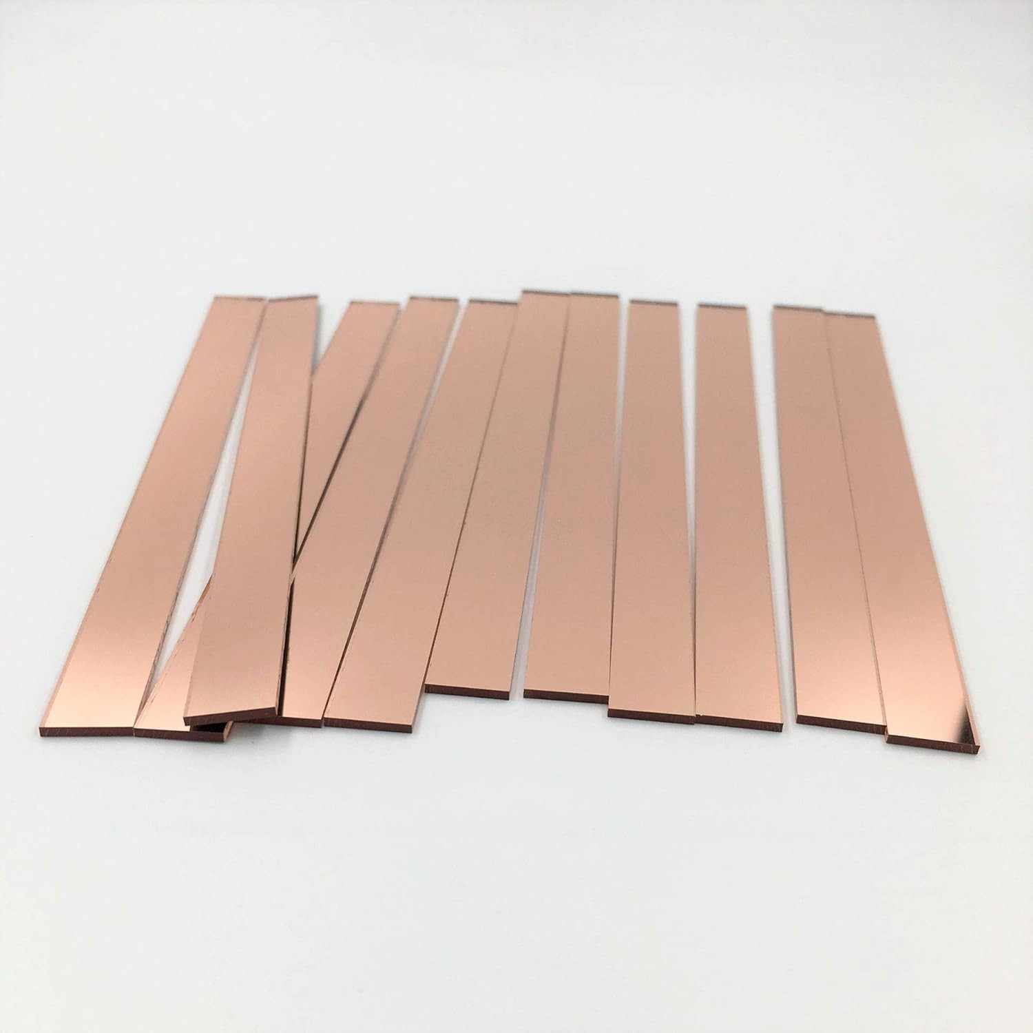 3/8″ X 5″ Glass Mosaic Rectangles Rose Gold Mirror Mosaic Tiles (Pack of 50)