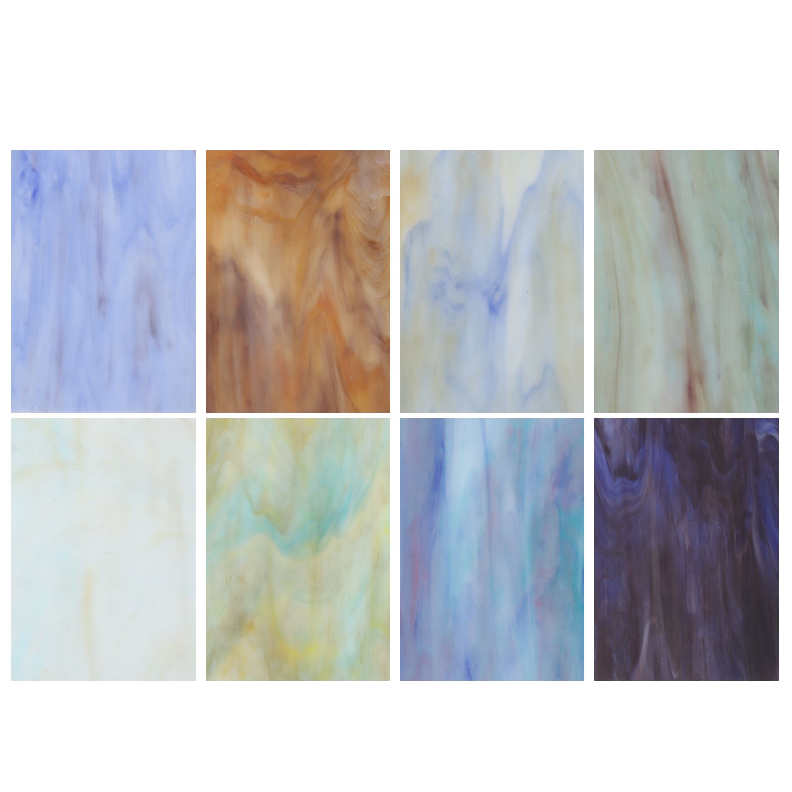 8 Sheets Stained Glass Sheets,4″x6″ Variety Mosaic Glass Tiles,Blue&Green Series