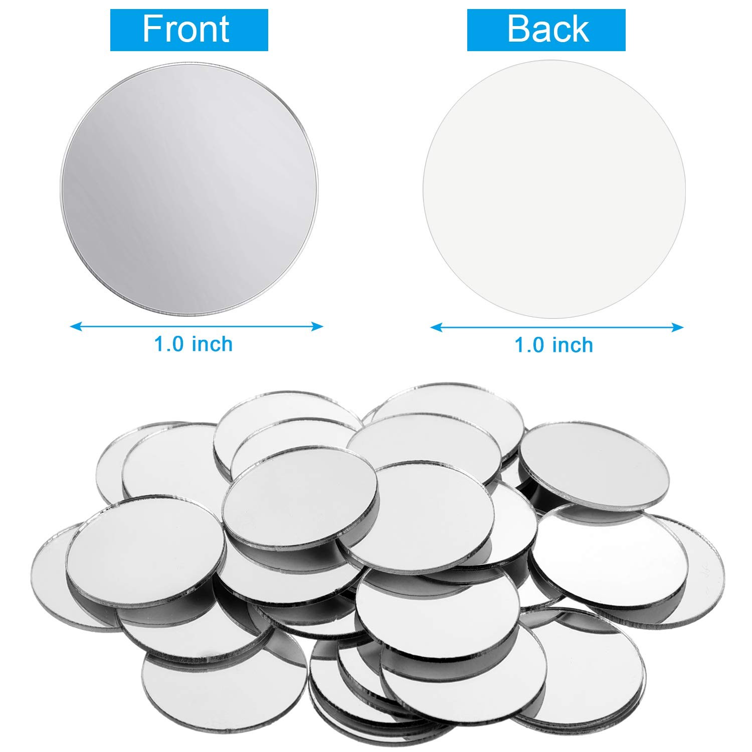 100 Pieces Small Round Mirrors for Crafts Adhesive Round Bulk Mirror Tiny Cir…