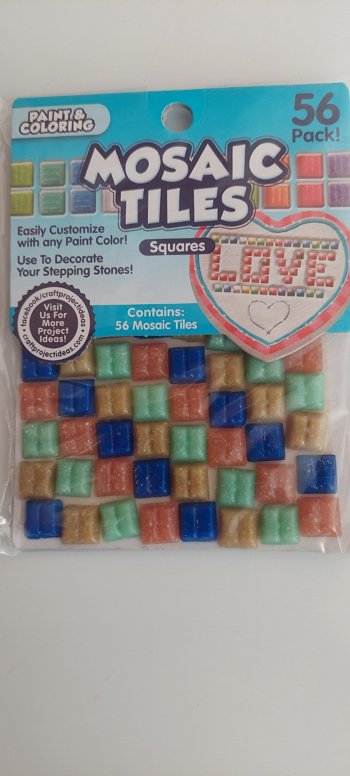 Lot Of 3 Packs of 56 Mosaic Tiles Squares Art Projects by Horizon Group USA New