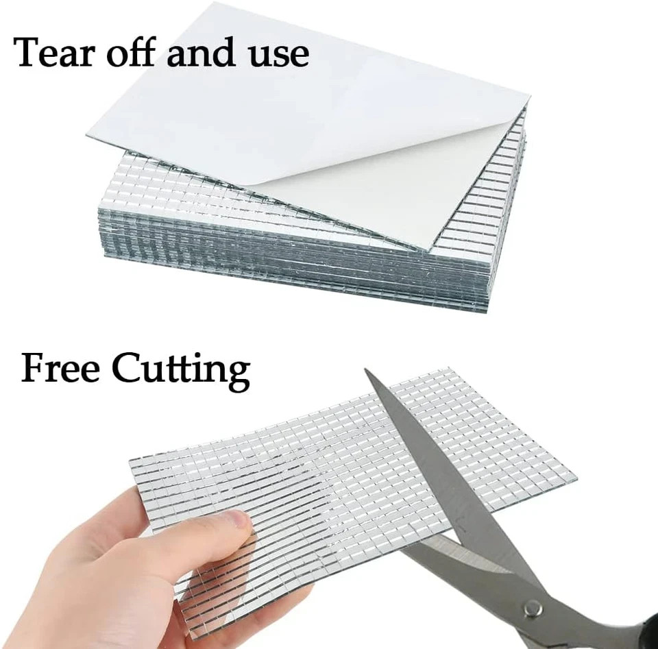 12000Pieces Self-Adhesive Mirror Tiles Disco Ball Mirror Tile Square Glass Mosai