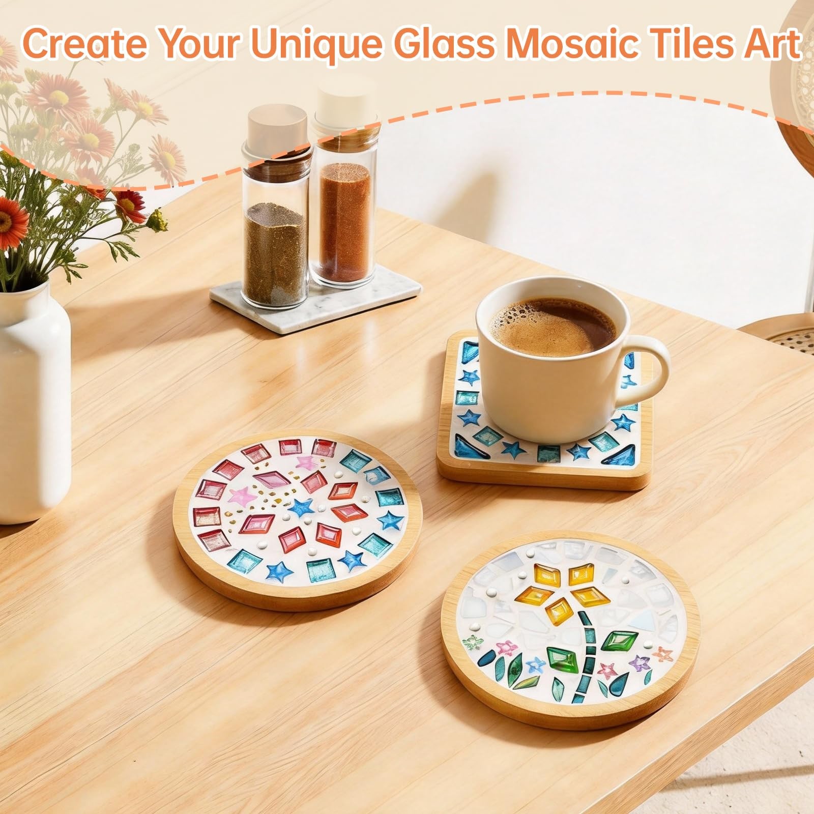Mosaic Tiles, Mosaic Glass Tiles for Crafts Bulk, 200g Mixed Colors Tiny Crys…