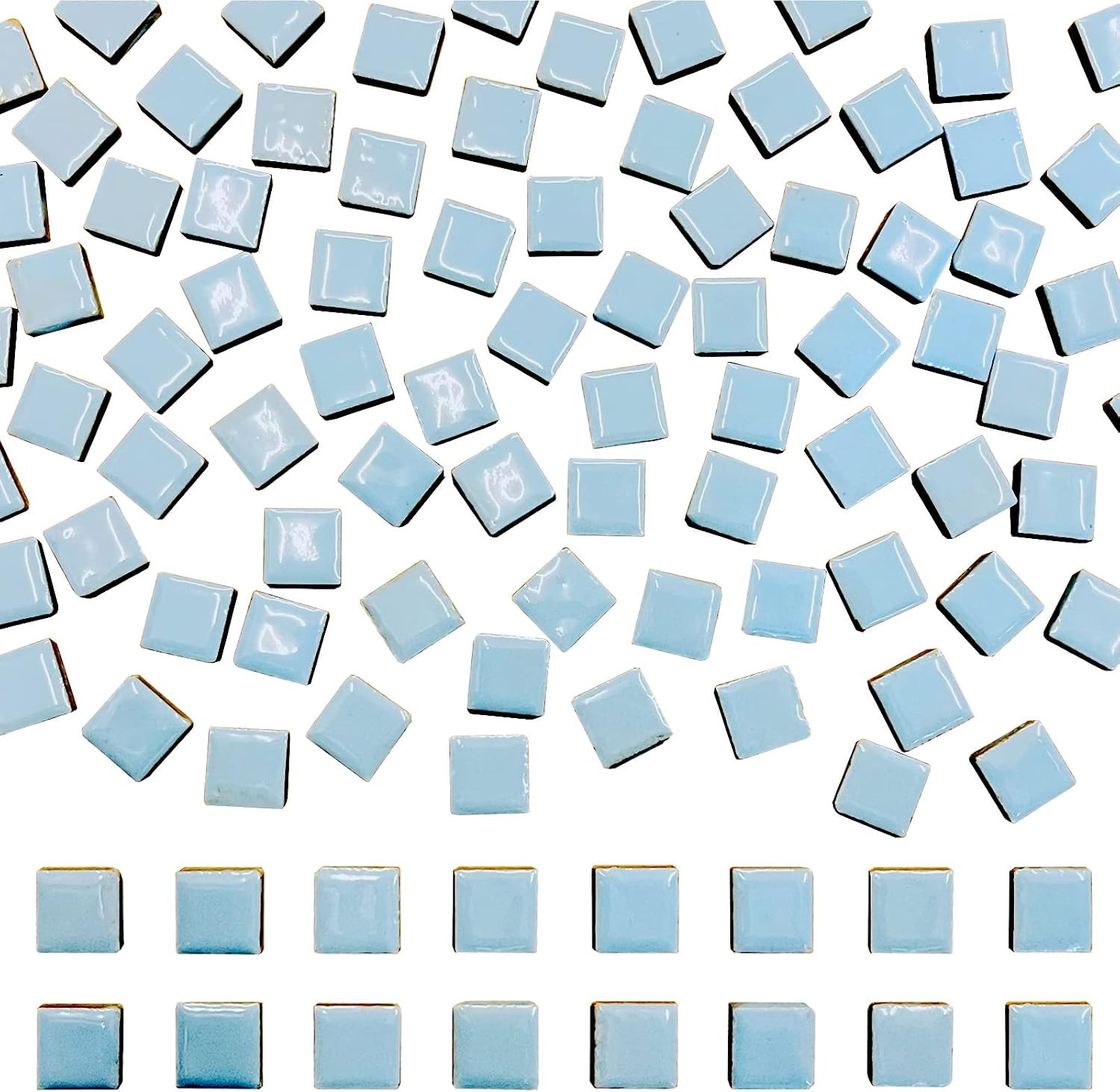 100 Pieces Ceramic Mosaic Tiles 3/5″ Square Shapes Mosaic Ceramic Pieces